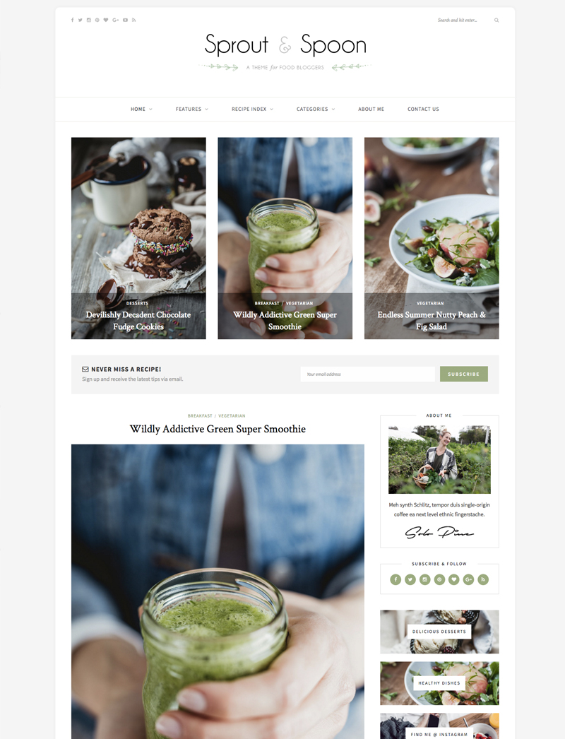 Sprout WordPress Recipe Theme